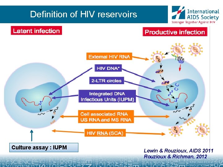 Definition of HIV reservoirs Culture assay : IUPM Lewin & Rouzioux, AIDS 2011 Rouzioux