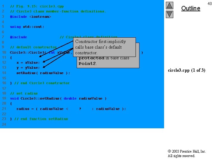 1 2 3 // Fig. 9. 15: circle 3. cpp // Circle 3 class