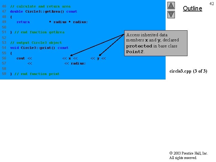 46 47 48 49 // calculate and return area double Circle 3: : get.