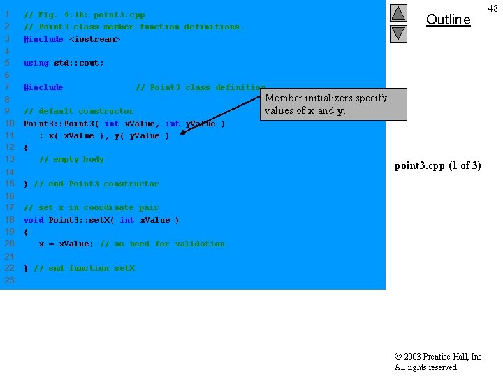 1 2 3 // Fig. 9. 18: point 3. cpp // Point 3 class