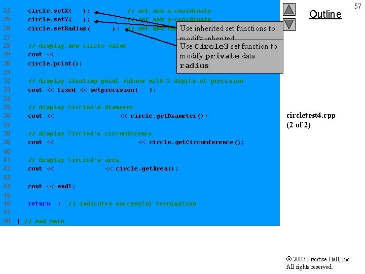 24 25 26 circle. set. X( 2 ); circle. set. Y( 2 ); circle.