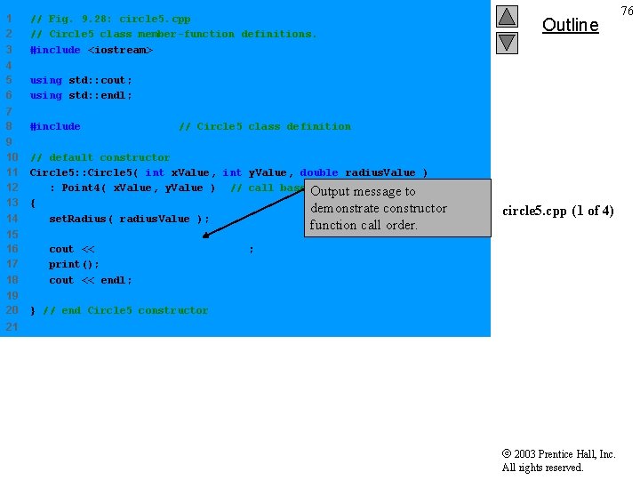 1 2 3 // Fig. 9. 28: circle 5. cpp // Circle 5 class