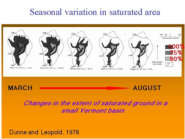 Seasonal variation in saturated area 