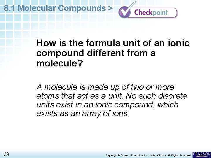 8. 1 Molecular Compounds > How is the formula unit of an ionic compound