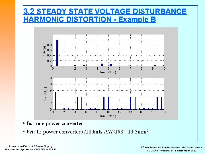 3. 2 STEADY STATE VOLTAGE DISTURBANCE HARMONIC DISTORTION - Example B In : one