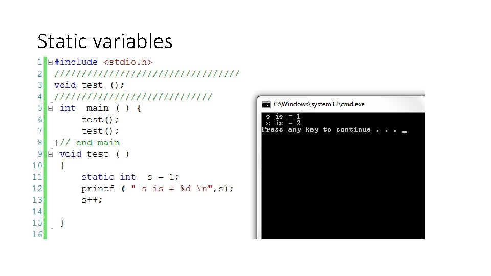 Static variables 