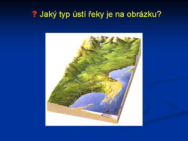 ? Jaký typ ústí řeky je na obrázku? 