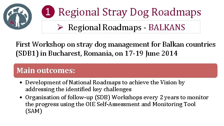 ❶ Regional Stray Dog Roadmaps Ø Regional Roadmaps - BALKANS First Workshop on stray