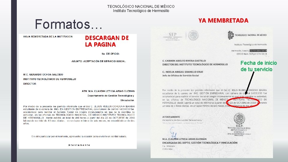 TECNOLÓGICO NACIONAL DE MÉXICO Instituto Tecnológico de Hermosillo Formatos… YA MEMBRETADA DESCARGAN DE LA
