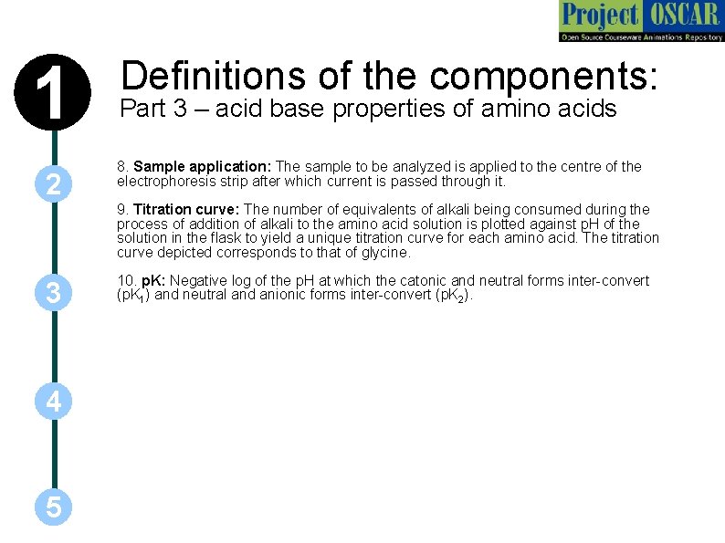 1 2 Definitions of the components: Part 3 – acid base properties of amino