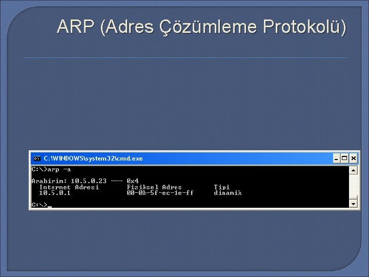 ARP (Adres Çözümleme Protokolü) 