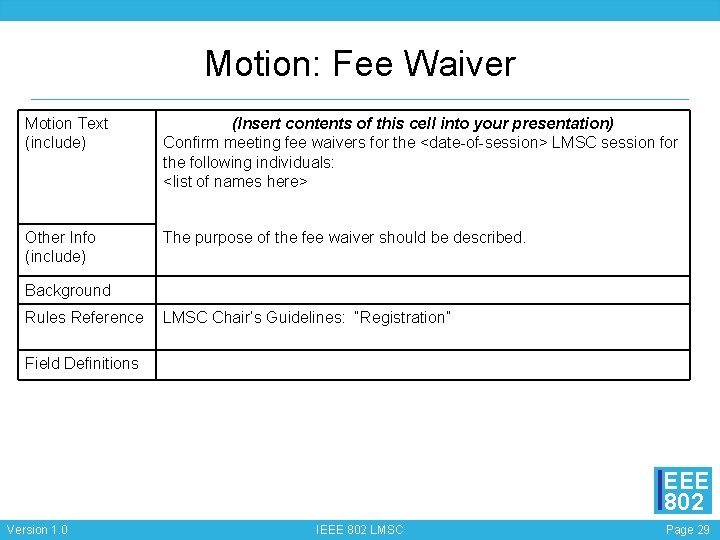 Motion: Fee Waiver Motion Text (include) (Insert contents of this cell into your presentation)