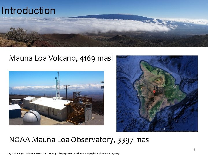 Introduction Mauna Loa Volcano, 4169 masl NOAA Mauna Loa Observatory, 3397 masl 9 By