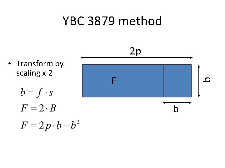 YBC 3879 method 2 p F b • Transform by scaling x 2 b