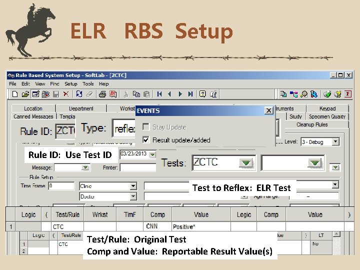 ELR RBS Setup Rule ID: Use Test ID Test to Reflex: ELR Test/Rule: Original