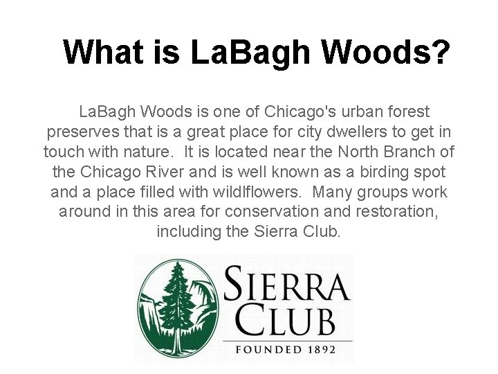 What is La. Bagh Woods? La. Bagh Woods is one of Chicago's urban forest