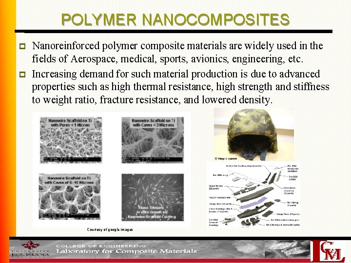POLYMER NANOCOMPOSITES p p Nanoreinforced polymer composite materials are widely used in the fields