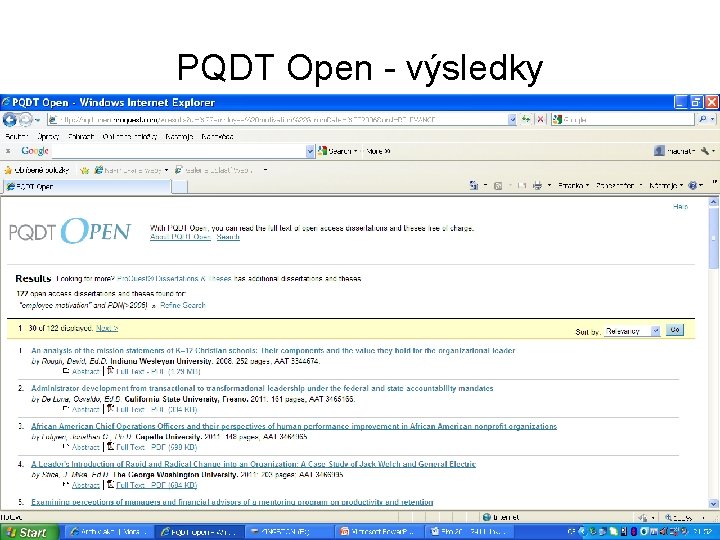 PQDT Open - výsledky 