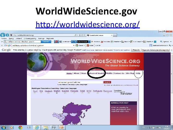 World. Wide. Science. gov http: //worldwidescience. org/ 