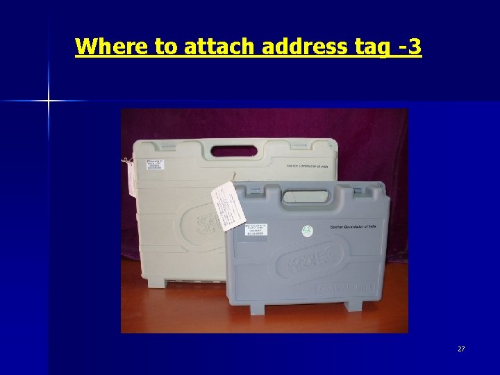 Where to attach address tag -3 27 