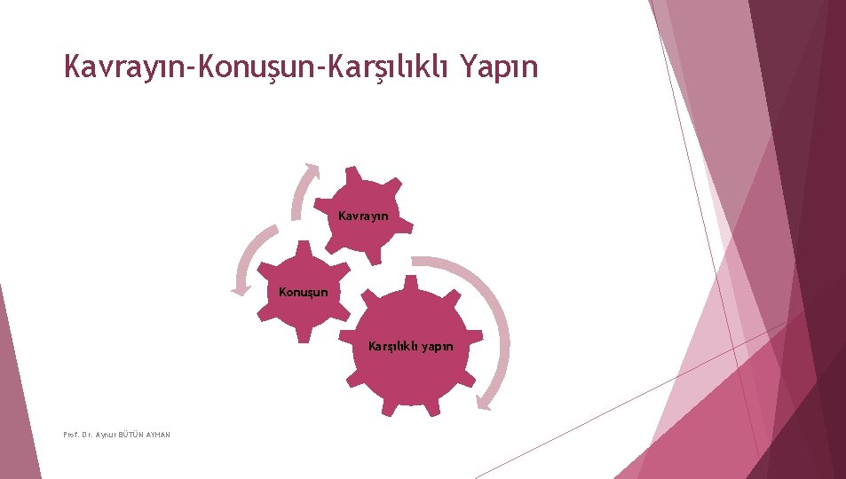 Kavrayın-Konuşun-Karşılıklı Yapın Kavrayın Konuşun Karşılıklı yapın Prof. Dr. Aynur BÜTÜN AYHAN 