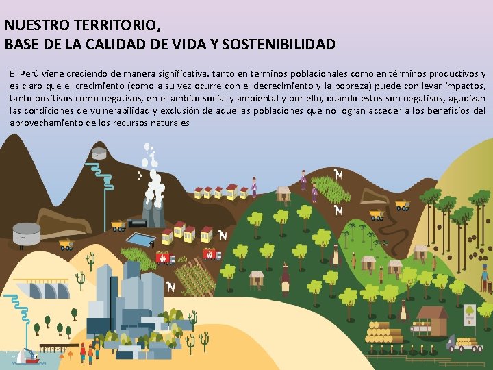 NUESTRO TERRITORIO, BASE DE LA CALIDAD DE VIDA Y SOSTENIBILIDAD El Perú viene creciendo