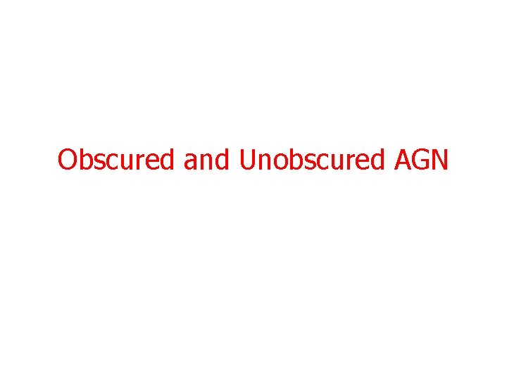 Obscured and Unobscured AGN 