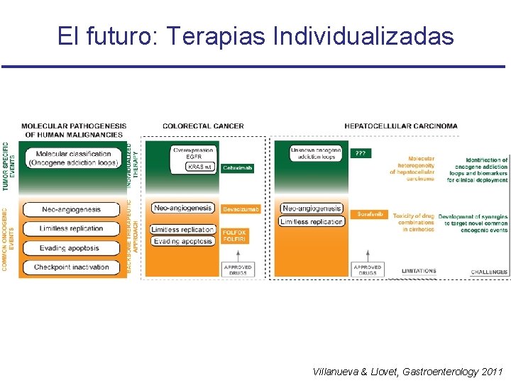 El futuro: Terapias Individualizadas Villanueva & Llovet, Gastroenterology 2011 