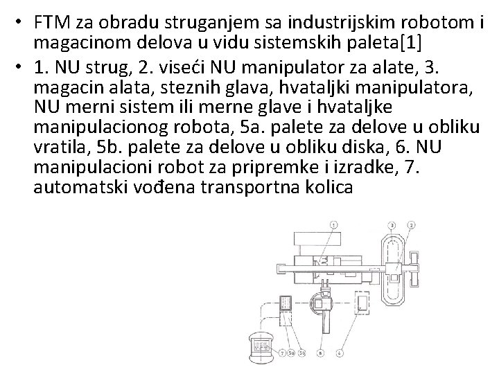  • FTM za obradu struganjem sa industrijskim robotom i magacinom delova u vidu