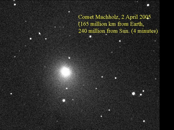 Comet Machholz, 2 April 2005 (165 million km from Earth, 240 million from Sun.