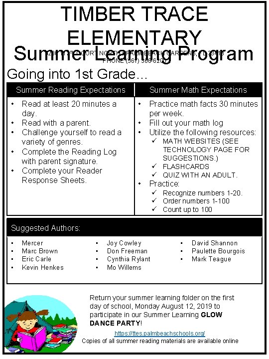 TIMBER TRACE ELEMENTARY Summer Learning Program 5200 117