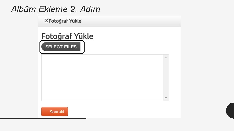 Albüm Ekleme 2. Adım 