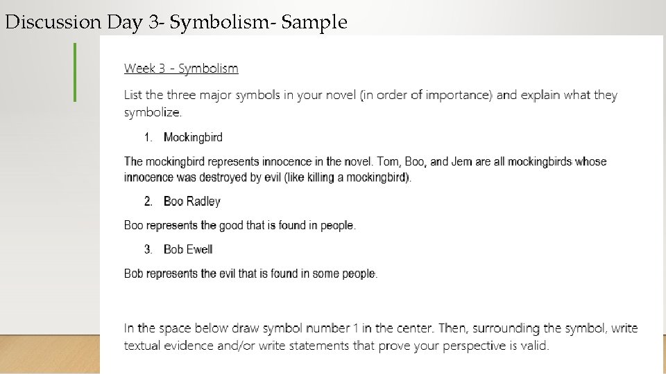 Discussion Day 3 - Symbolism- Sample 