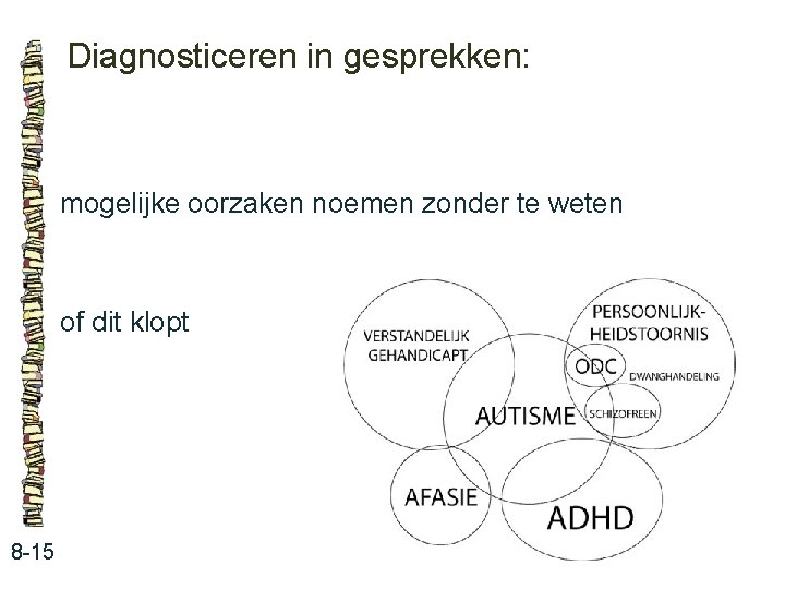 Diagnosticeren in gesprekken: mogelijke oorzaken noemen zonder te weten of dit klopt 8 -15