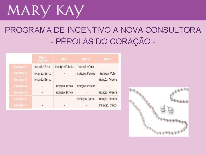 PROGRAMA DE INCENTIVO A NOVA CONSULTORA - PÉROLAS DO CORAÇÃO - PROGRAMA DE INCENTIVO A NOVA CONSULTORA - PÉROLAS DO CORAÇÃO -