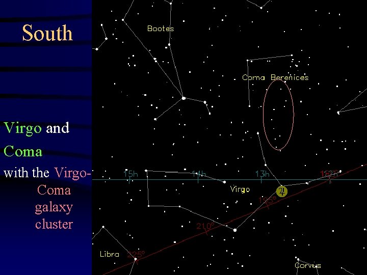 South Virgo and Coma with the Virgo. Coma galaxy cluster 