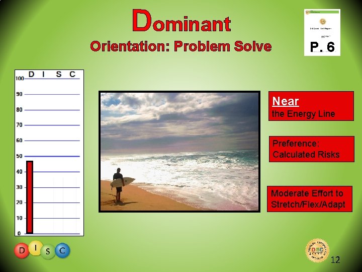 Dominant Orientation: Problem Solve P. 6 Near the Energy Line Preference: Calculated Risks Moderate