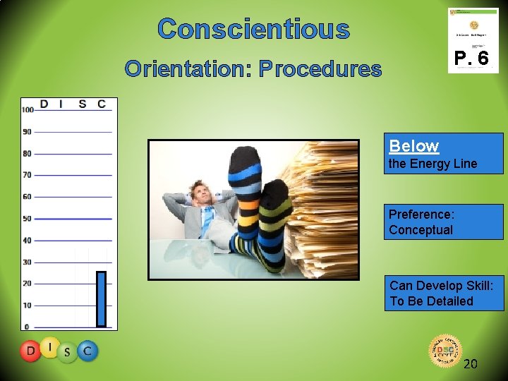 Conscientious P. 6 Orientation: Procedures Below the Energy Line Preference: Conceptual Can Develop Skill: