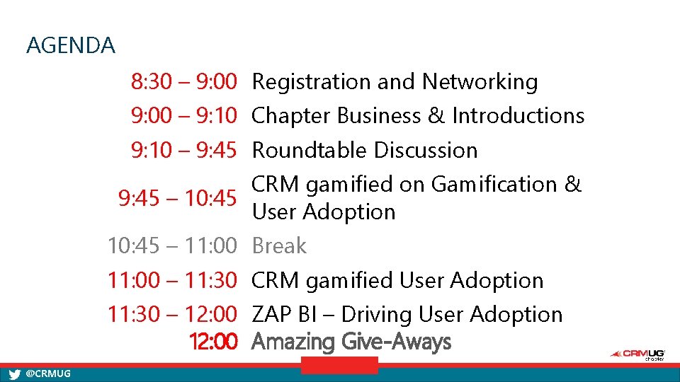 AGENDA 8: 30 – 9: 00 Registration and Networking 9: 00 – 9: 10