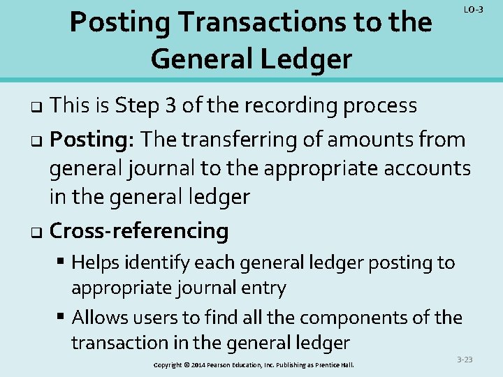 LO-3 Posting Transactions to the General Ledger This is Step 3 of the recording