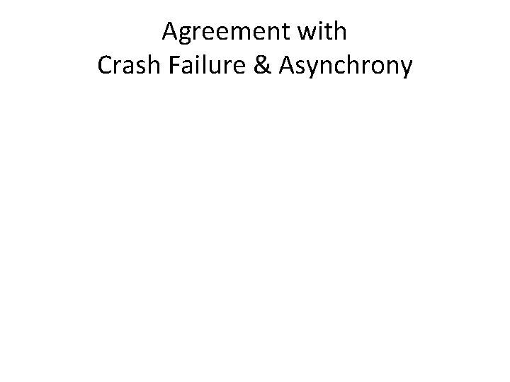 Agreement with Crash Failure & Asynchrony 