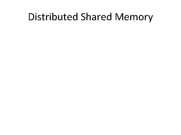 Distributed Shared Memory 