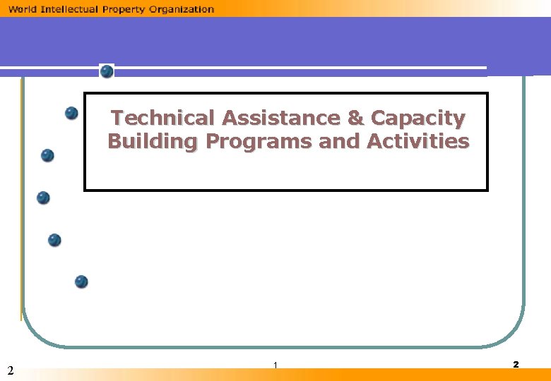 Technical Assistance & Capacity Building Programs and Activities 2 1 2 