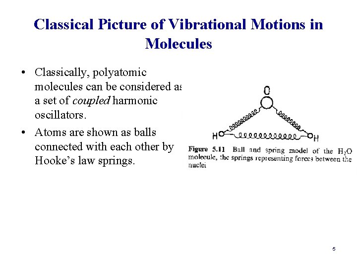 Classical Picture of Vibrational Motions in Molecules • Classically, polyatomic molecules can be considered