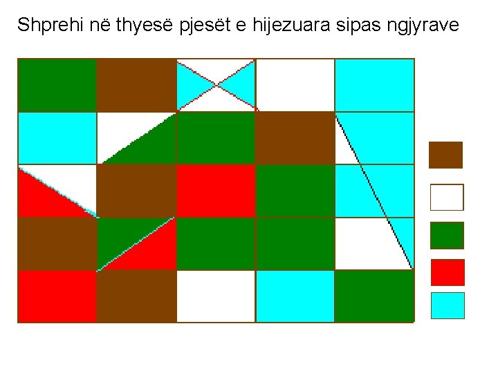 Shprehi në thyesë pjesët e hijezuara sipas ngjyrave Shprehi në thyesë pjesët e hijezuara sipas ngjyrave