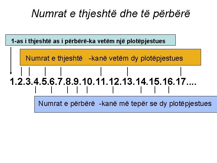 Numrat e thjeshtë dhe të përbërë 1 -as i thjeshtë as i përbërë-ka vetëm Numrat e thjeshtë dhe të përbërë 1 -as i thjeshtë as i përbërë-ka vetëm