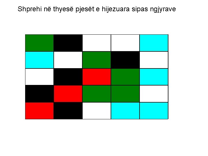 Shprehi në thyesë pjesët e hijezuara sipas ngjyrave Shprehi në thyesë pjesët e hijezuara sipas ngjyrave