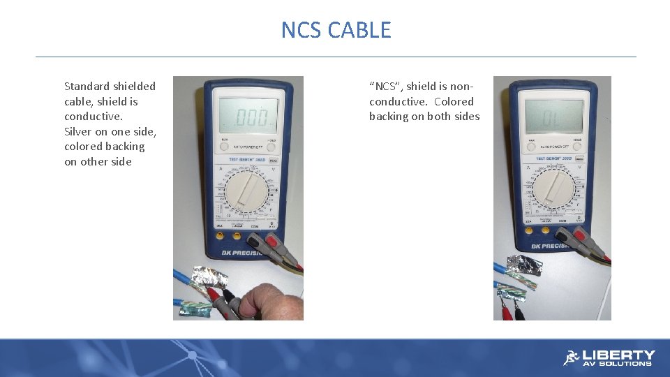 NCS CABLE Standard shielded cable, shield is conductive. Silver on one side, colored backing