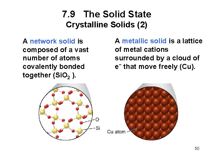 7. 9 The Solid State Crystalline Solids (2) A network solid is composed of