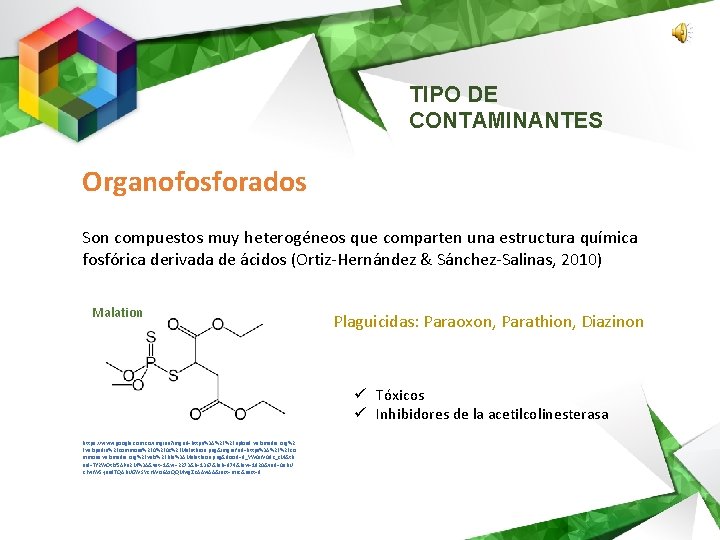 TIPO DE CONTAMINANTES Organofosforados Son compuestos muy heterogéneos que comparten una estructura química fosfórica